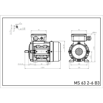 Silnik elektryczny 0,12kW 900 obr/min. 63 B3